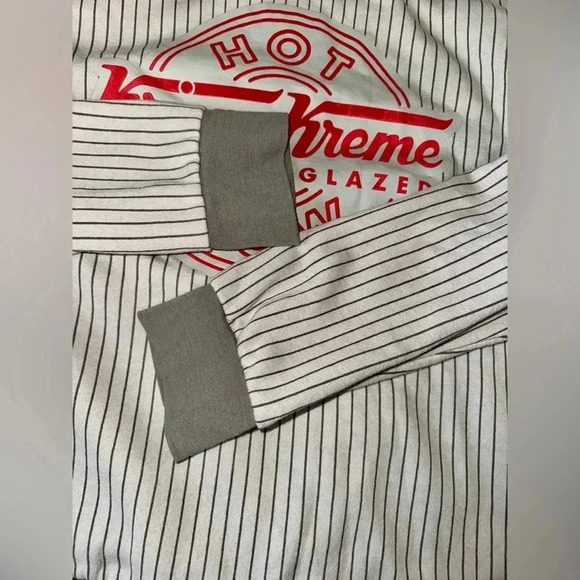 Krispy Kreme Donut Hoodie Jacket L? Gray Full Zip Logo Employee Print Lining - Picture 7 of 10